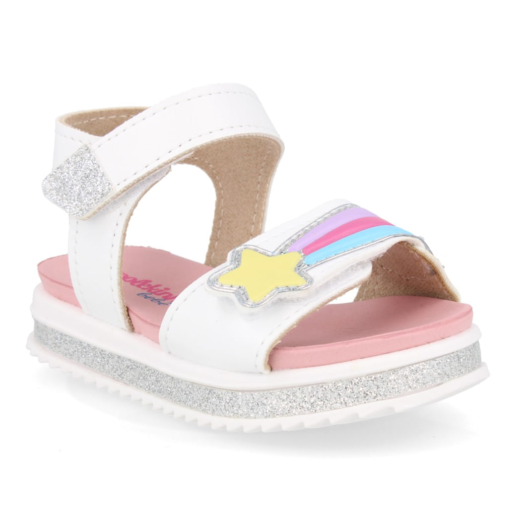 Molekinha Sandalia 2724-122-28656-17159 Branco-Prata Sint_5__